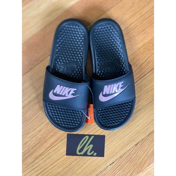 Size 5 W Nike Benassi JDI Slides "Rose Gold" - Picture 3 of 3